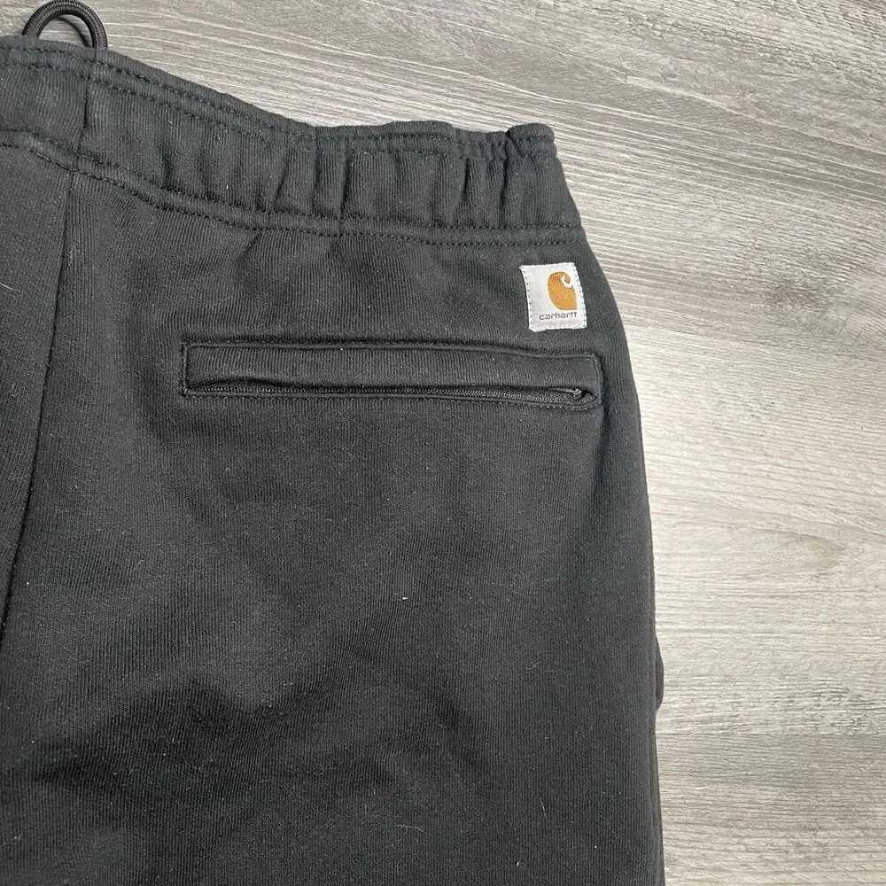Carhartt Sweatpants Mens Small Black Fleece Joggers Zip Pocket 105307 BLK